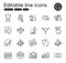 Set of People outline icons. Contains icons as Like, Equity and Friend elements. For website, application. Vector