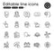 Set of People outline icons. Contains icons as Like, Financial app and Global business elements. For website. Vector