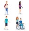 Set people with physical injury and disabled