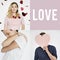 Set of people portraits with love concepts