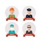 Set of people professions icons. flat design