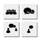 Set of people talk discuss meet - vector icons