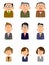 Set of people working at the office, Various ages, gender