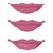 Set of perfectly perfect female lips with an enigmatic smile. Vector illustration