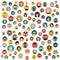 Set of persons, avatars, people heads  different nationality in flat style. Vector