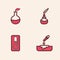 Set Petri dish with pipette, Plant breeding, Test tube and flask and Medical thermometer icon. Vector