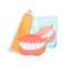 Set pf false jaw care color flat icons for web and mobile design