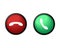 Set of phone call icons. Accept call and decline button. Answer and decline phone call buttons.