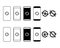 Set of phone screen rotation icon. Mobile rotate symbol. Screen lock rotation.