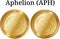 Set of physical golden coin Aphelion APH