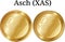 Set of physical golden coin Asch (XAS)