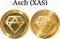 Set of physical golden coin Asch (XAS)