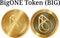 Set of physical golden coin BigONE Token BIG