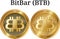 Set of physical golden coin BitBar BTB