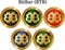 Set of physical golden coin BitBar BTB