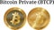 Set of physical golden coin Bitcoin Private (BTCP)