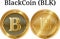 Set of physical golden coin BlackCoin BLK
