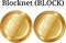 Set of physical golden coin Blocknet BLOCK