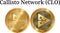 Set of physical golden coin Callisto Network CLO
