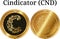 Set of physical golden coin Cindicator CND