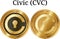 Set of physical golden coin Civic (CVC)