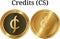 Set of physical golden coin Credits (CS)
