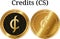 Set of physical golden coin Credits (CS)