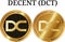 Set of physical golden coin DECENT (DCT)