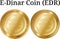 Set of physical golden coin E-Dinar Coin (EDR)