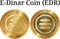 Set of physical golden coin E-Dinar Coin EDR