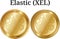 Set of physical golden coin Elastic XEL