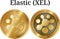 Set of physical golden coin Elastic XEL