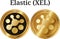 Set of physical golden coin Elastic (XEL)