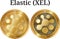 Set of physical golden coin Elastic XEL