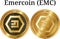 Set of physical golden coin Emercoin EMC