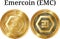 Set of physical golden coin Emercoin EMC