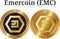 Set of physical golden coin Emercoin EMC