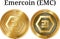 Set of physical golden coin Emercoin (EMC)