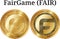 Set of physical golden coin FairGame FAIR