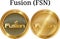 Set of physical golden coin Fusion FSN