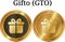 Set of physical golden coin Gifto GTO