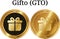 Set of physical golden coin Gifto GTO