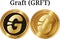 Set of physical golden coin Graft GRFT