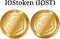 Set of physical golden coin IOStoken IOST
