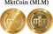 Set of physical golden coin MktCoin MLM