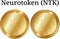 Set of physical golden coin Neurotoken NTK