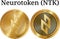 Set of physical golden coin Neurotoken NTK