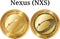 Set of physical golden coin Nexus (NXS)