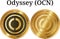 Set of physical golden coin Odyssey OCN