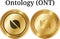 Set of physical golden coin Ontology ONT